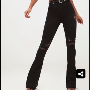 Flare knee ripped jeans